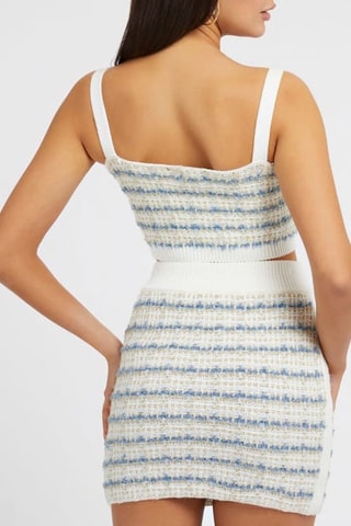 Crop top - Blanc et bleu marine