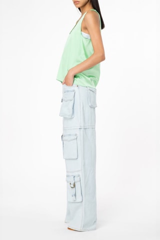 Top en soie sans manches - Vert