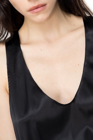 Top en soie - Noir