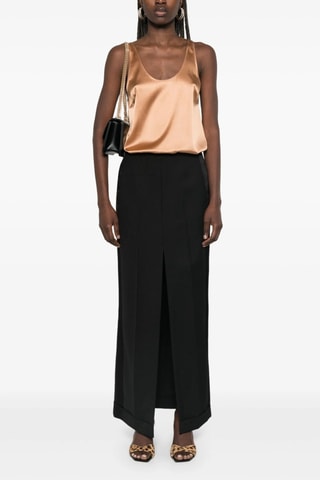 Top en soie - Marron clair