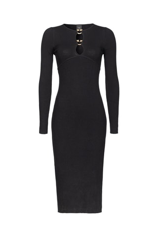 Robe longue en laine - Noir