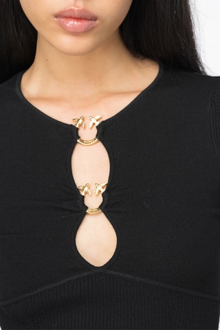 Robe longue en laine - Noir