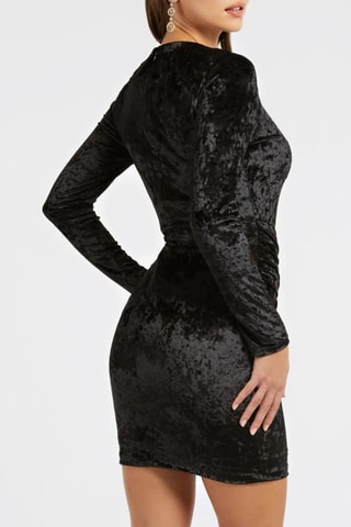 Robe fourreau en velours - Noir