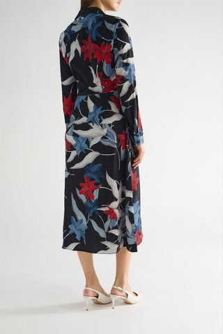 Robe chemise Matilda - Bleu marine et rouge