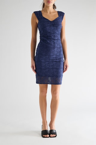 Robe fourreau en dentelle Terry - Bleu marine