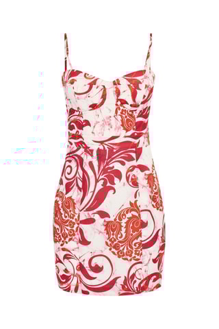 Robe fourreau Batik - Blanc et rouge