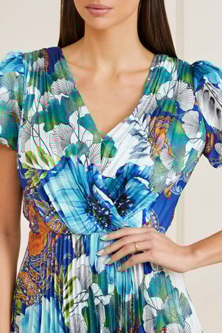 Robe plissée - Turquoise