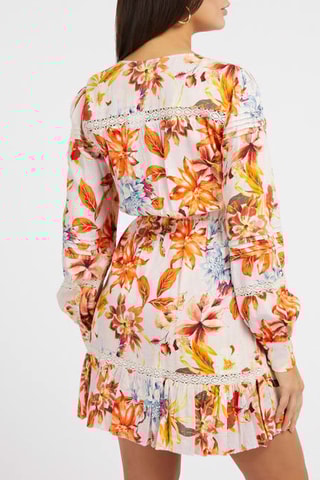 Robe patineuse - Orange et écru