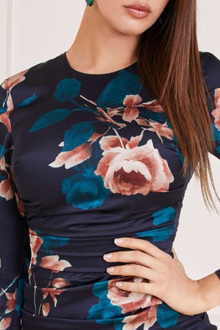 Robe drapée - Bleu marine