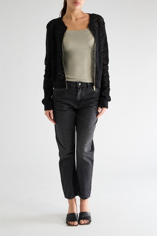 Bomber en guipure Blanche - Noir