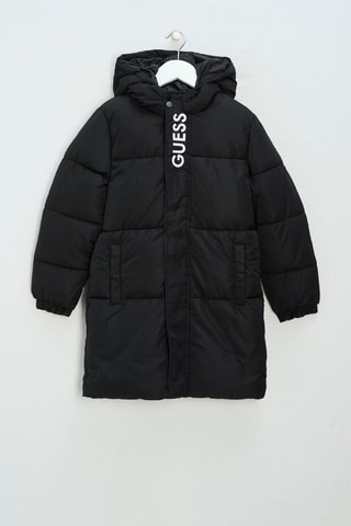 Doudoune longue à capuche - Noir