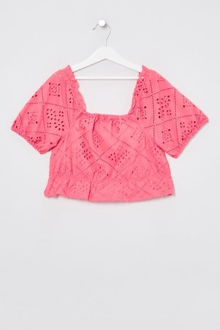 Blouse en broderie anglaise - Rose