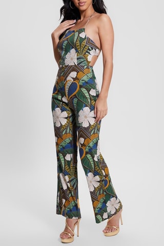 Combinaison en lin- Vert et bleu roi