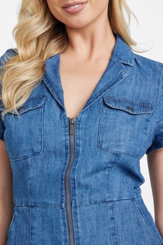 Combishort en jean - Bleu