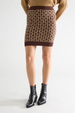 Jupe fourreau taille haute - Marron