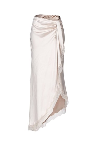 Jupe portefeuille longue asymétrique - Écru