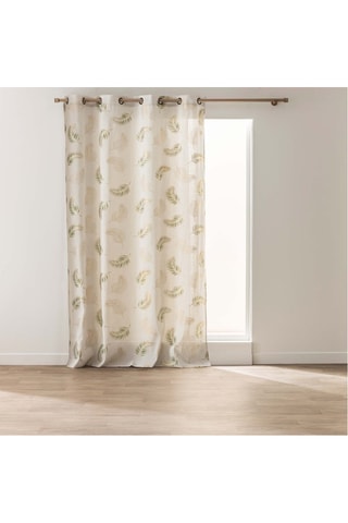 Rideau - Blanc et sauge - 140 x 240 cm