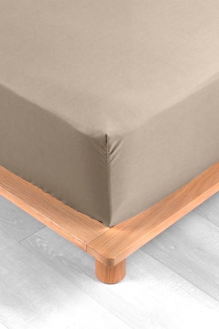 Drap-housse en percale de coton 78 fils/cm² Percaline - Sable