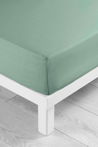 Drap-housse en coton 57 fils/cm² Lina - Sauge