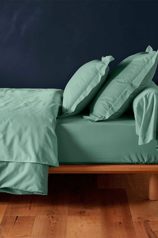 Drap-housse en coton 57 fils/cm² Lina - Sauge