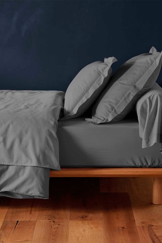 Drap-housse en coton 57 fils/cm² Lina - Anthracite