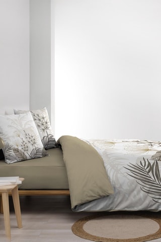 Parure de couette Bastille en coton 42 fils/cm² - Blanc et gris