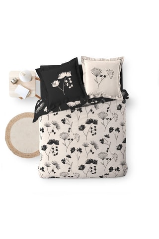 Parure de couette en coton 42 fils/cm²  Iris - Gris et blanc