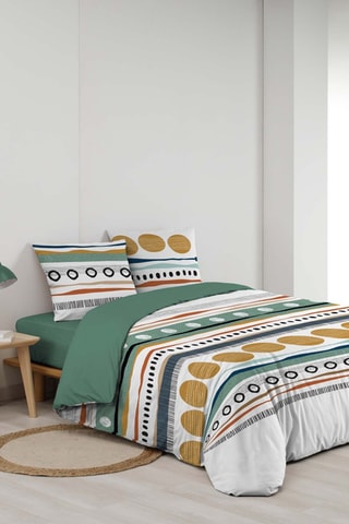 Parure de couette  en coton 42 fils/cm² - Vert