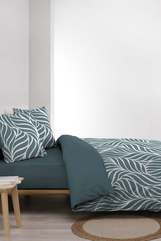 Parure de couette en coton 57 fils/cm² - Bleu