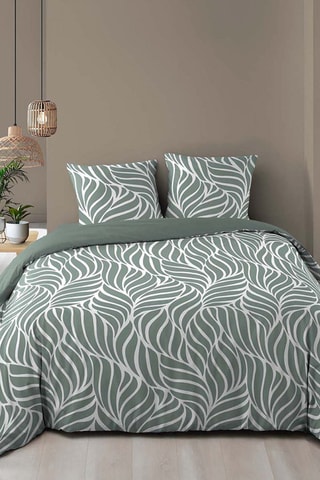 Parure de couette  en coton  57 fils/cm² - Sauge