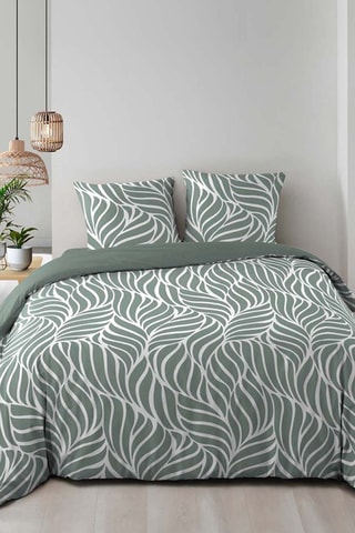 Parure de couette  en coton  57 fils/cm² - Sauge