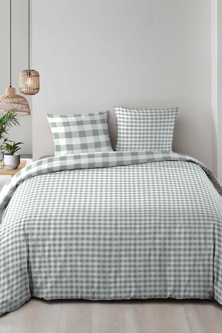 Parure de couette  en coton  57 fils/cm² - Sauge