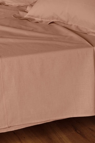 Drap plat en coton 57 fils/cm² Lina - Vieux rose