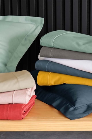 Drap plat en percale de coton 78 fils/cm² Percaline - Bleu nuit