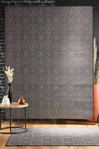 Tapis Aztek - Noir et écru