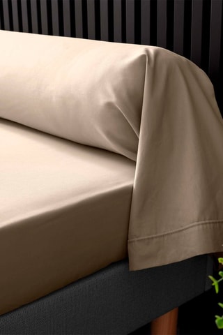 Taie de traversin en percale de coton 78 fils/cm² Percaline - Sable