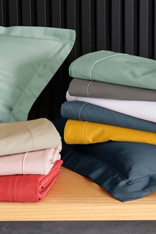 Drap plat en percale de coton 78 fils/cm² Percaline - Gris