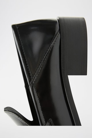 Chaussures cuir détail métallique - Noir