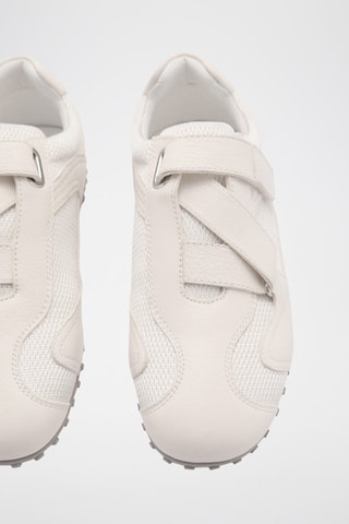 Tennis toile cuir - Blanc