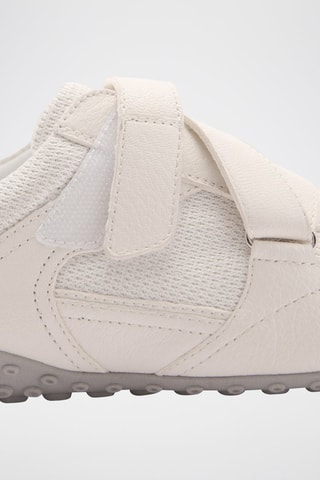 Tennis toile cuir - Blanc