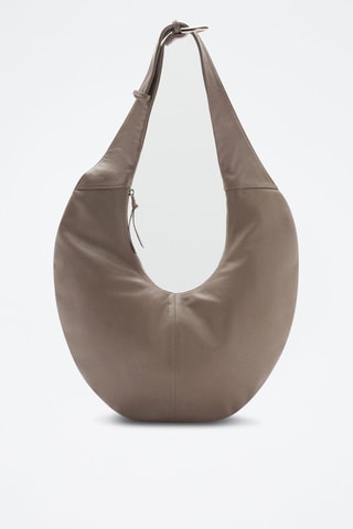 Sac porté épaule en cuir - Gris clair