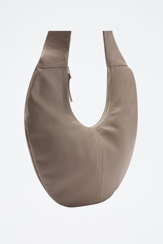 Sac porté épaule en cuir - Gris clair