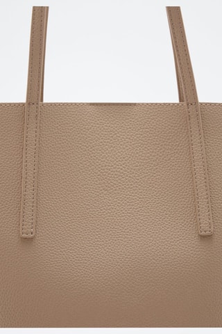 Sac shopper effet grainé - Beige