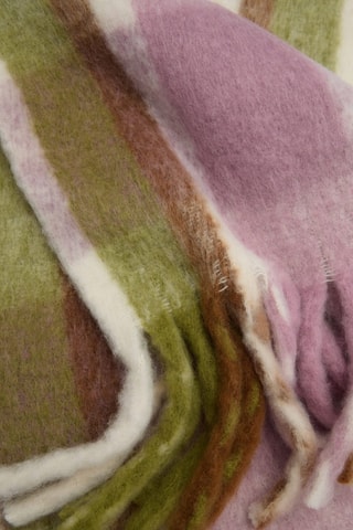 Echarpe à carreau avec franges - Vert