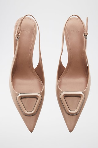 Chaussures vernies ouvertes à l'arrière - Rose poudré