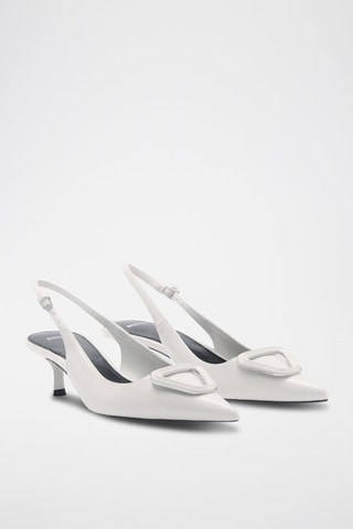 Chaussures talon ouvertes à l'arrière détail - Blanc