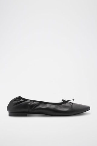 Ballerines cuir nœud - Noir