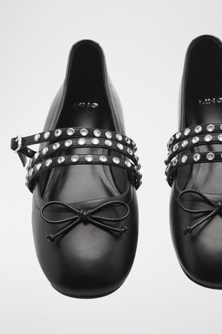 Ballerines cloutées lanières - Noir