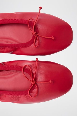 Ballerines cuir noeud - Rouge