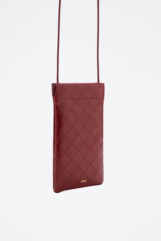 Housse téléphone portable coutures décoratives - Bordeaux